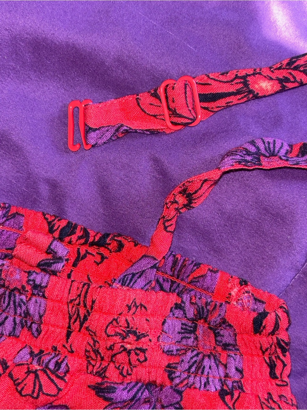Jessica Simpson Red Jumpsuit with Purple Floral Print - Picture 5 of 8